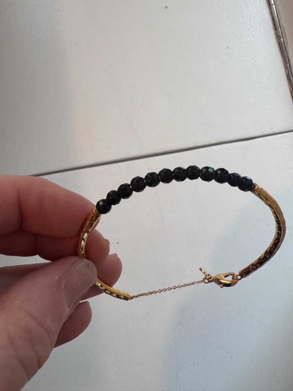 Gorjana Goldtone Bracelet with Black Faceted Beads